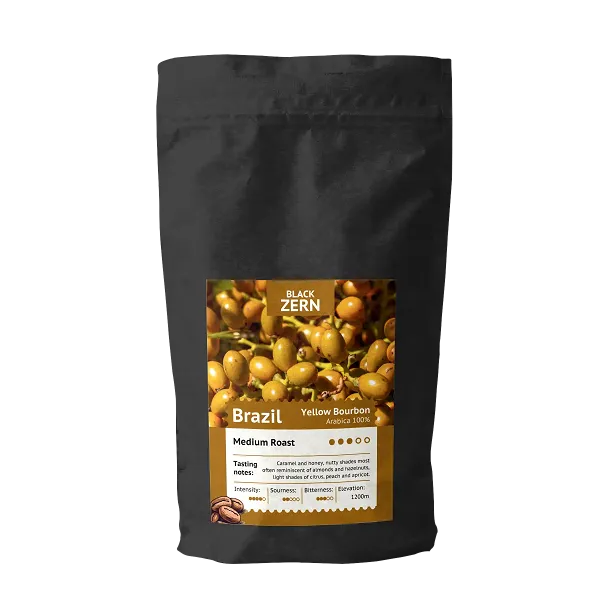 Кава в зернах Арабіка Бразилія Жовтий Бурбон (Yellow Bourbon), 250гр.
