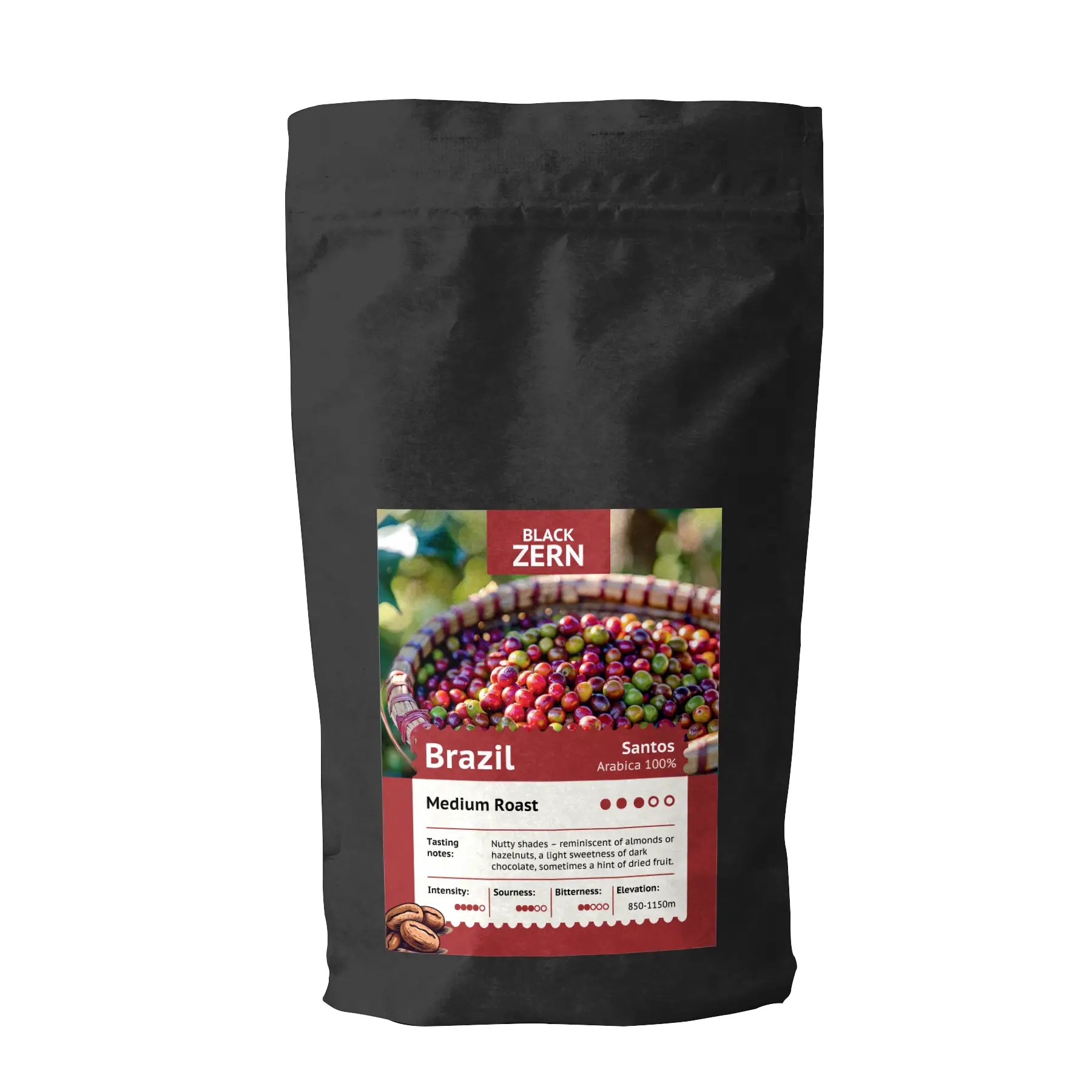 Кава в зернах Арабіка Бразилія Сантос (Santos)