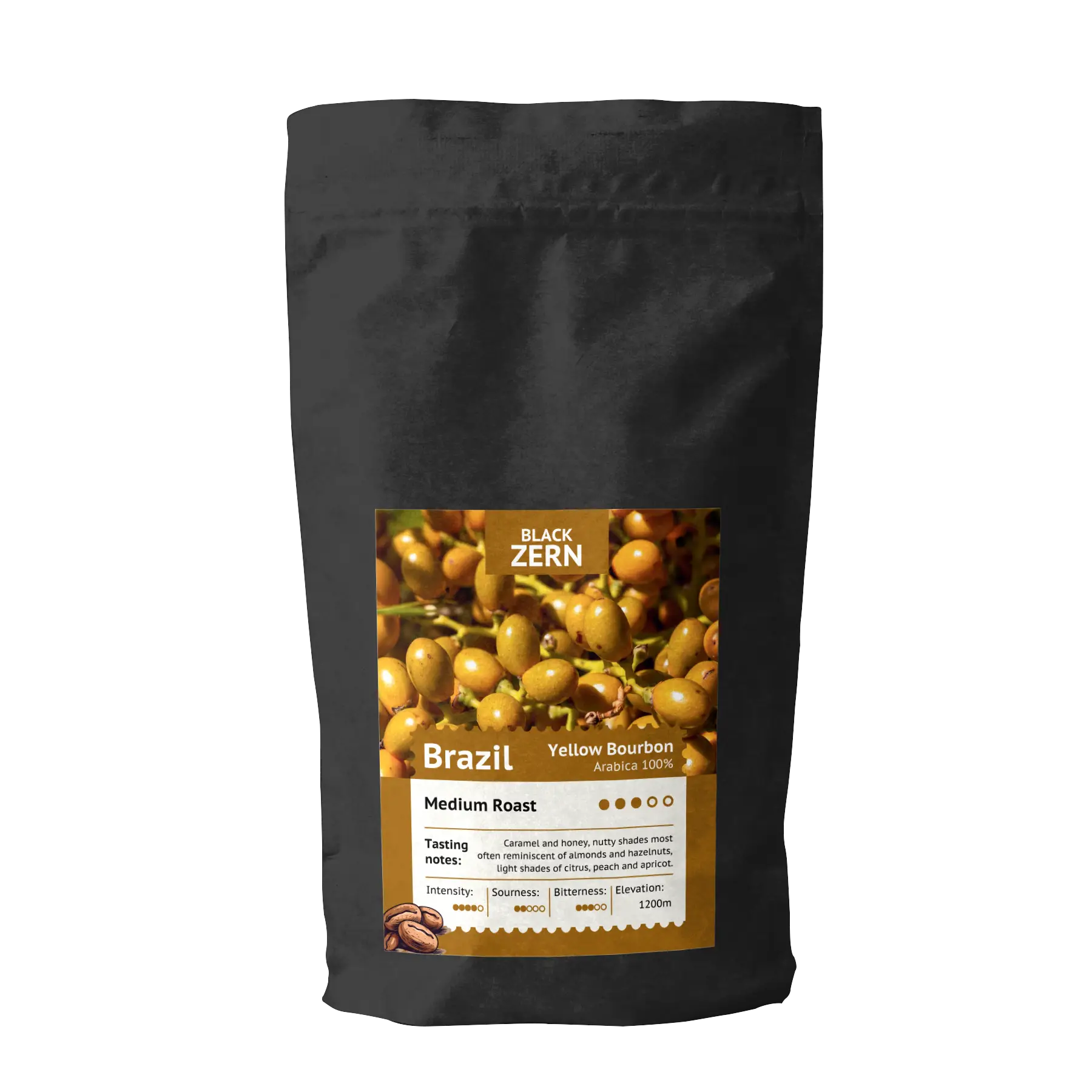 Кава в зернах Арабіка Бразилія Жовтий Бурбон (Yellow Bourbon)
